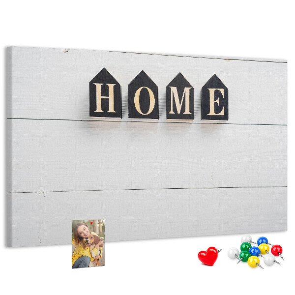 Tableau affichage liège Lettres stylisées sur fond en bois