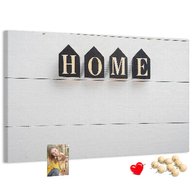 Tableau affichage liège Lettres stylisées sur fond en bois