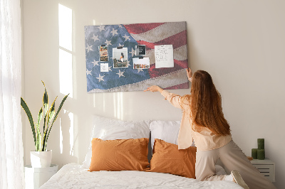 Tableau affichage liège Drapeau américain orné d'étoiles proéminentes.