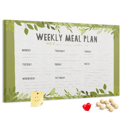 Tableau de liège Plan de repas Green Leaf