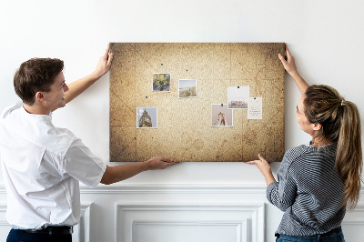 Tableau affichage liège Carte ancienne avec points marqués