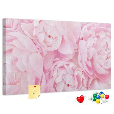 Tableau de liège Pivoines roses dans une teinte délicate.