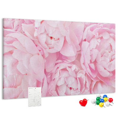 Tableau de liège Pivoines roses dans une teinte délicate.