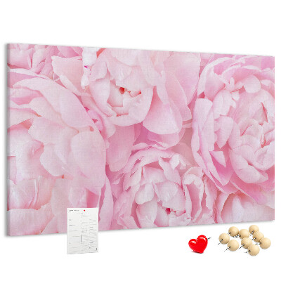 Tableau de liège Pivoines roses dans une teinte délicate.
