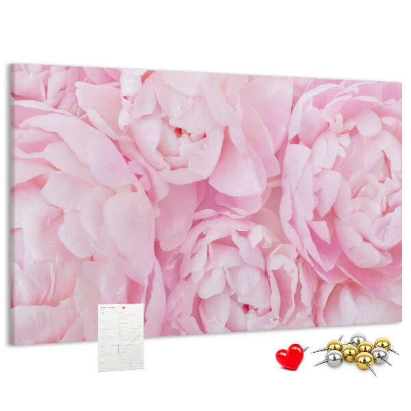 Tableau de liège Pivoines roses dans une teinte délicate.
