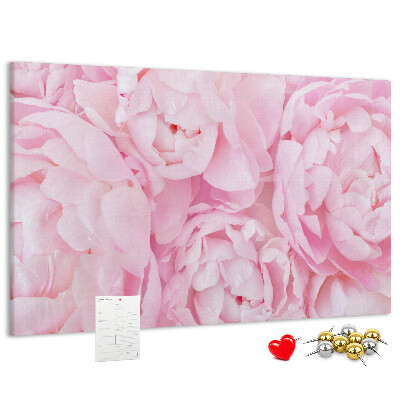 Tableau de liège Pivoines roses dans une teinte délicate.