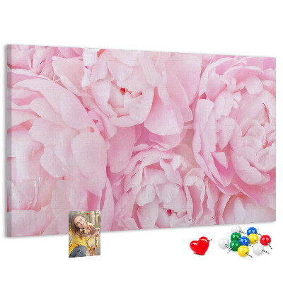 Tableau de liège Pivoines roses dans une teinte délicate.