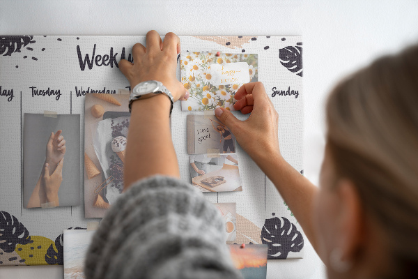 Tableau en liège Agenda hebdomadaire Tropical Leaf