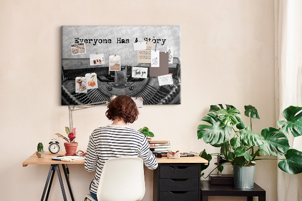 Tableau de liège L'histoire cachée dans une machine à écrire