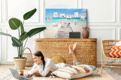 Tableau en liège Une jetée tranquille dans un paradis tropical