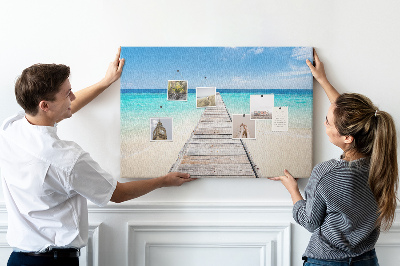 Tableau en liège Une jetée tranquille dans un paradis tropical