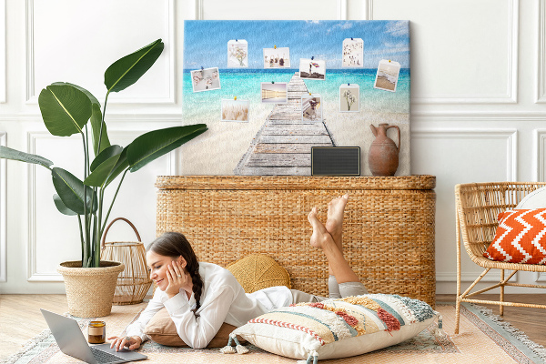 Tableau en liège Une jetée tranquille dans un paradis tropical