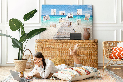 Tableau en liège Une jetée tranquille dans un paradis tropical