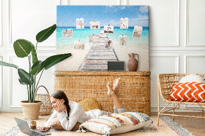 Tableau en liège Une jetée tranquille dans un paradis tropical