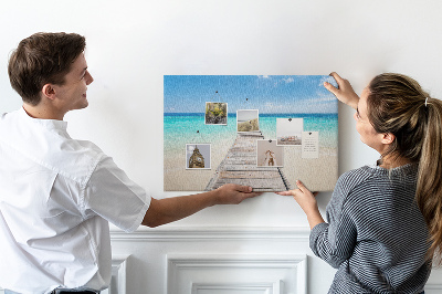 Tableau en liège Une jetée tranquille dans un paradis tropical