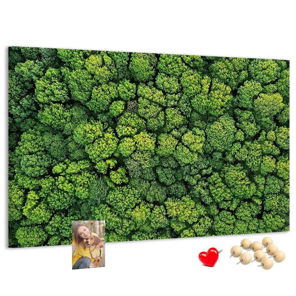 Tableau de liège Une forêt verdoyante à la végétation dense