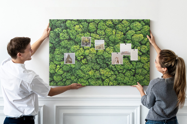 Tableau de liège Une forêt verdoyante à la végétation dense