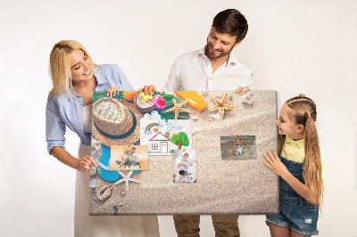 Tableau de liège Souvenirs d'été à la plage avec accessoires