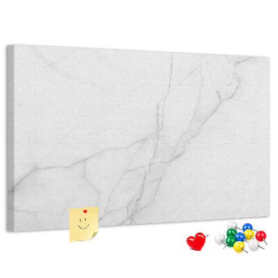 Tableau en liège Élégant motif marbré dans des tons de blanc.