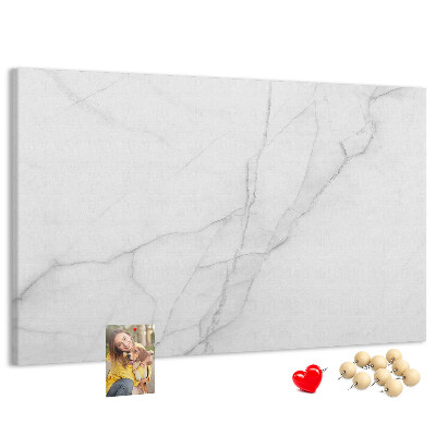 Tableau en liège Élégant motif marbré dans des tons de blanc.