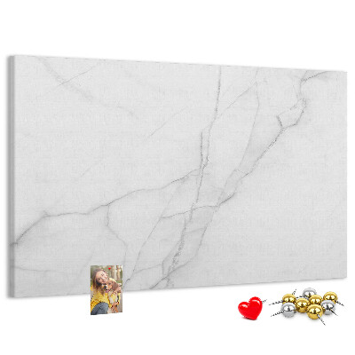 Tableau en liège Élégant motif marbré dans des tons de blanc.