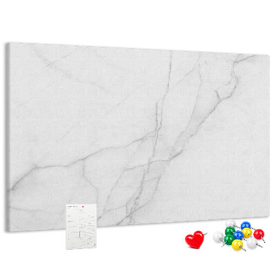 Tableau en liège Élégant motif marbré dans des tons de blanc.