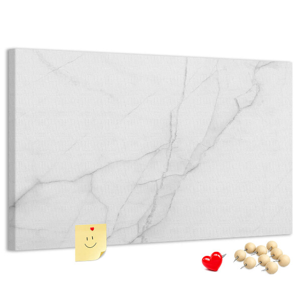 Tableau en liège Élégant motif marbré dans des tons de blanc.