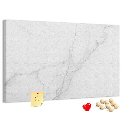 Tableau en liège Élégant motif marbré dans des tons de blanc.