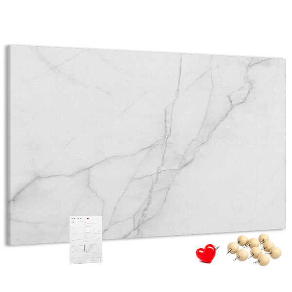 Tableau en liège Élégant motif marbré dans des tons de blanc.
