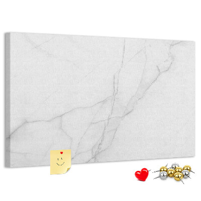 Tableau en liège Élégant motif marbré dans des tons de blanc.