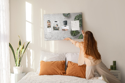 Tableau affichage liège Plantes en pot sur fond gris