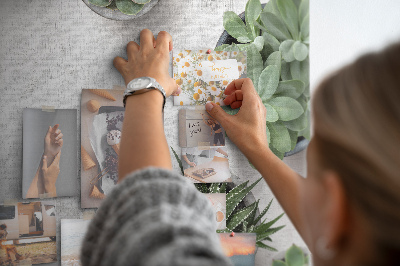 Tableau affichage liège Plantes en pot sur fond gris