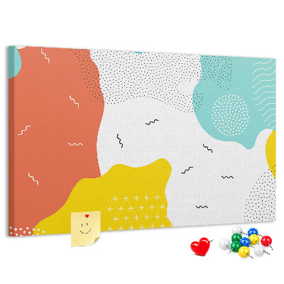 Tableau en liège Formes et motifs abstraits colorés.