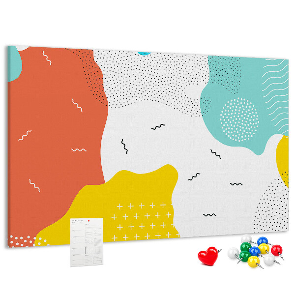 Tableau en liège Formes et motifs abstraits colorés.