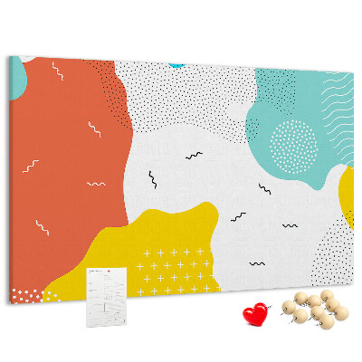 Tableau en liège Formes et motifs abstraits colorés.