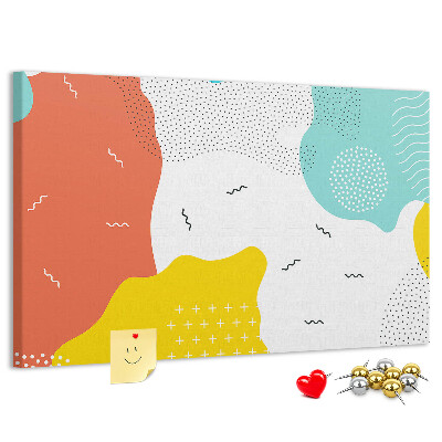 Tableau en liège Formes et motifs abstraits colorés.