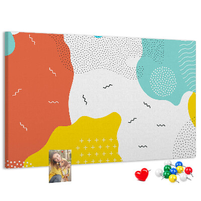 Tableau en liège Formes et motifs abstraits colorés.