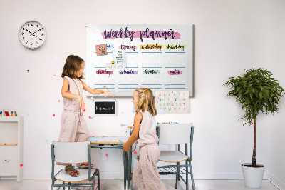 Tableau affichage liège Agenda hebdomadaire avec des touches de couleur