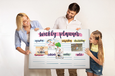 Tableau affichage liège Agenda hebdomadaire avec des touches de couleur