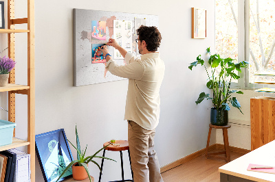 Tableau en liège Une carte du monde aux couleurs discrètes