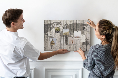 Tableau affichage liège Une carte du monde sur un fond de planches de bois