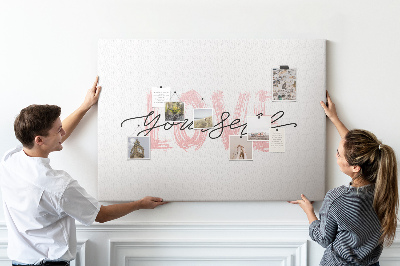 Tableau de liège L'amour de soi en couleurs pastel