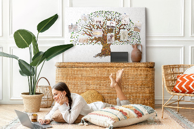 Tableau en liège Branches d'arbre entrelacées de feuilles