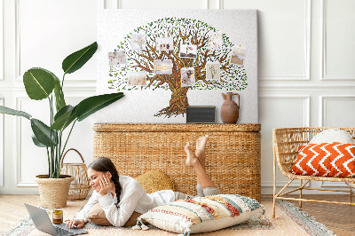 Tableau en liège Branches d'arbre entrelacées de feuilles
