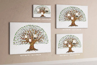 Tableau en liège Branches d'arbre entrelacées de feuilles
