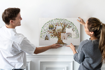 Tableau en liège Branches d'arbre entrelacées de feuilles