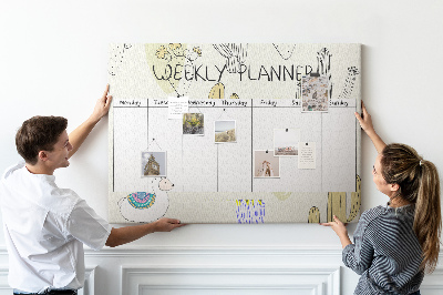 Tableau de liège Cactus et animaux dans un style minimaliste
