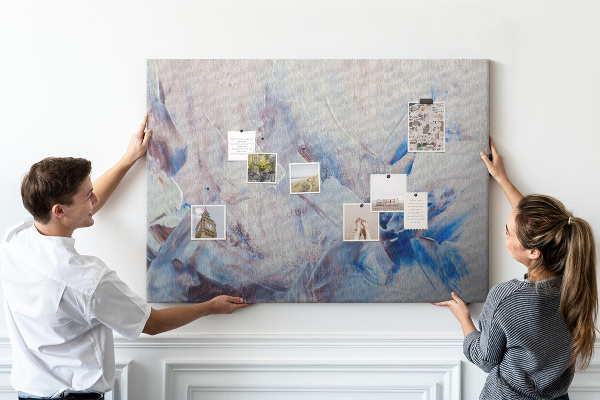 Tableau en liège Paysage abstrait aux tons bleus