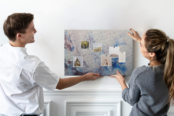 Tableau en liège Paysage abstrait aux tons bleus