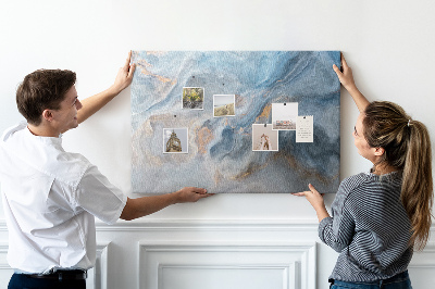 Tableau affichage liège Motif abstrait dans des tons de bleu